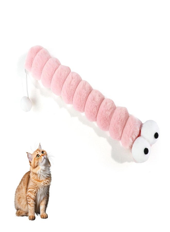 Andiker Catnip Toys for Cats, Cute Caterpillar Design Cat Pillar with Pompom Ball Cat Kicker Toy Containing Catnip Silvervine Galls Fruit Interactive Cat Toys for Indoor Cats (Pink) - Image 1